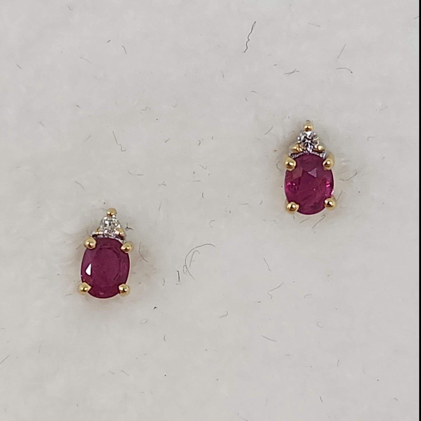 Ruby and Diamond Studs