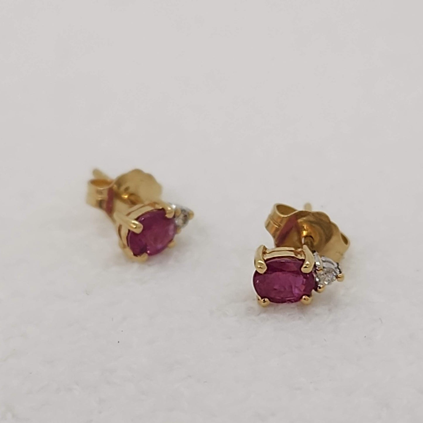 Ruby and Diamond Studs