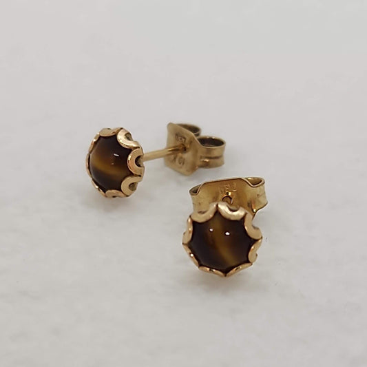 Tiger Eye Round Studs