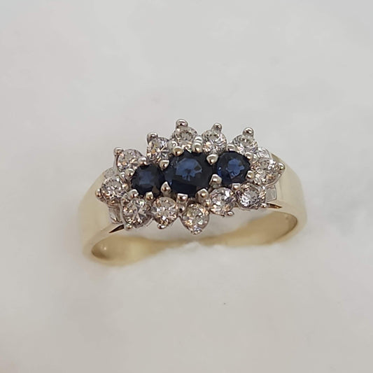 Sapphire and Cubic Zirconia Ring