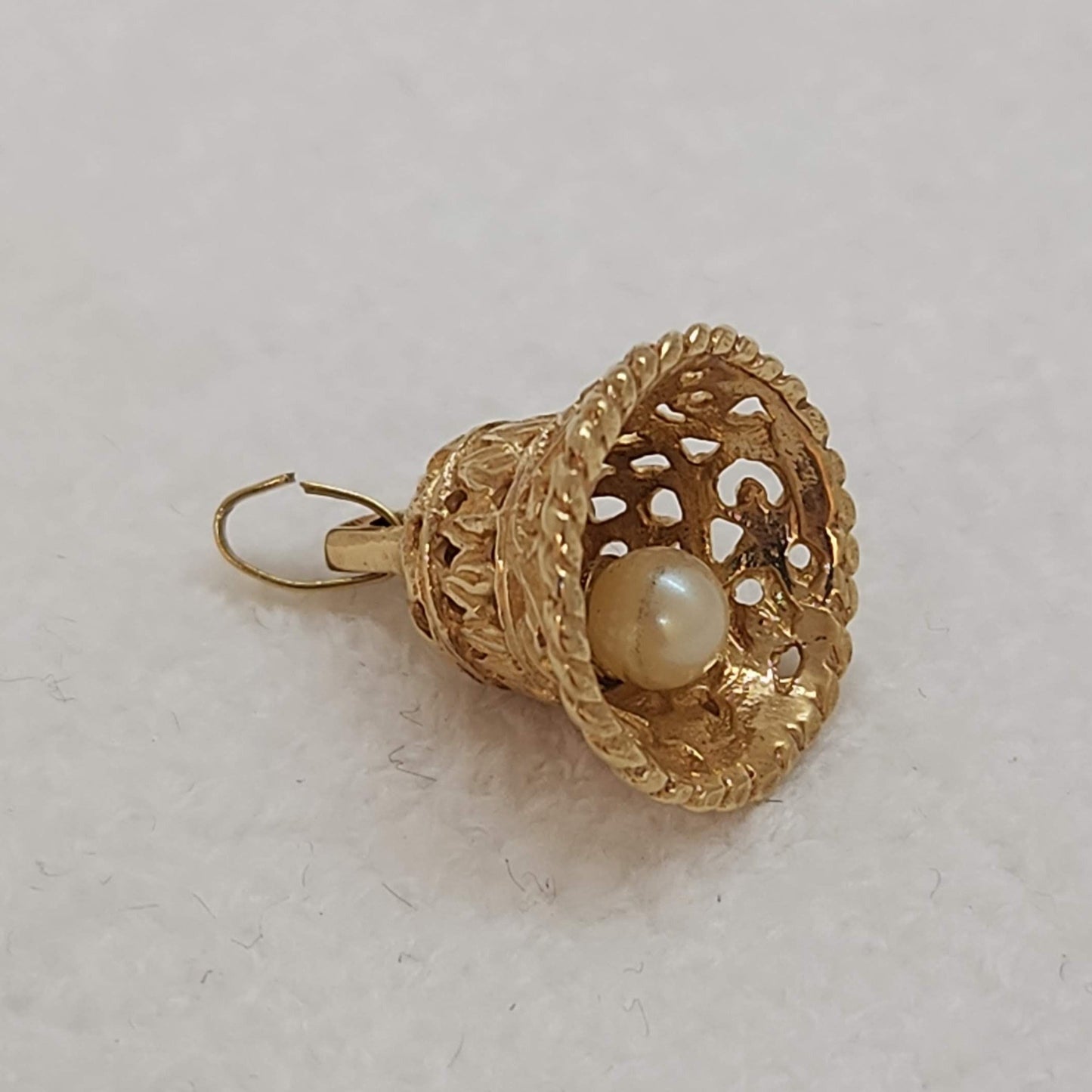Gold Bell with Pearl