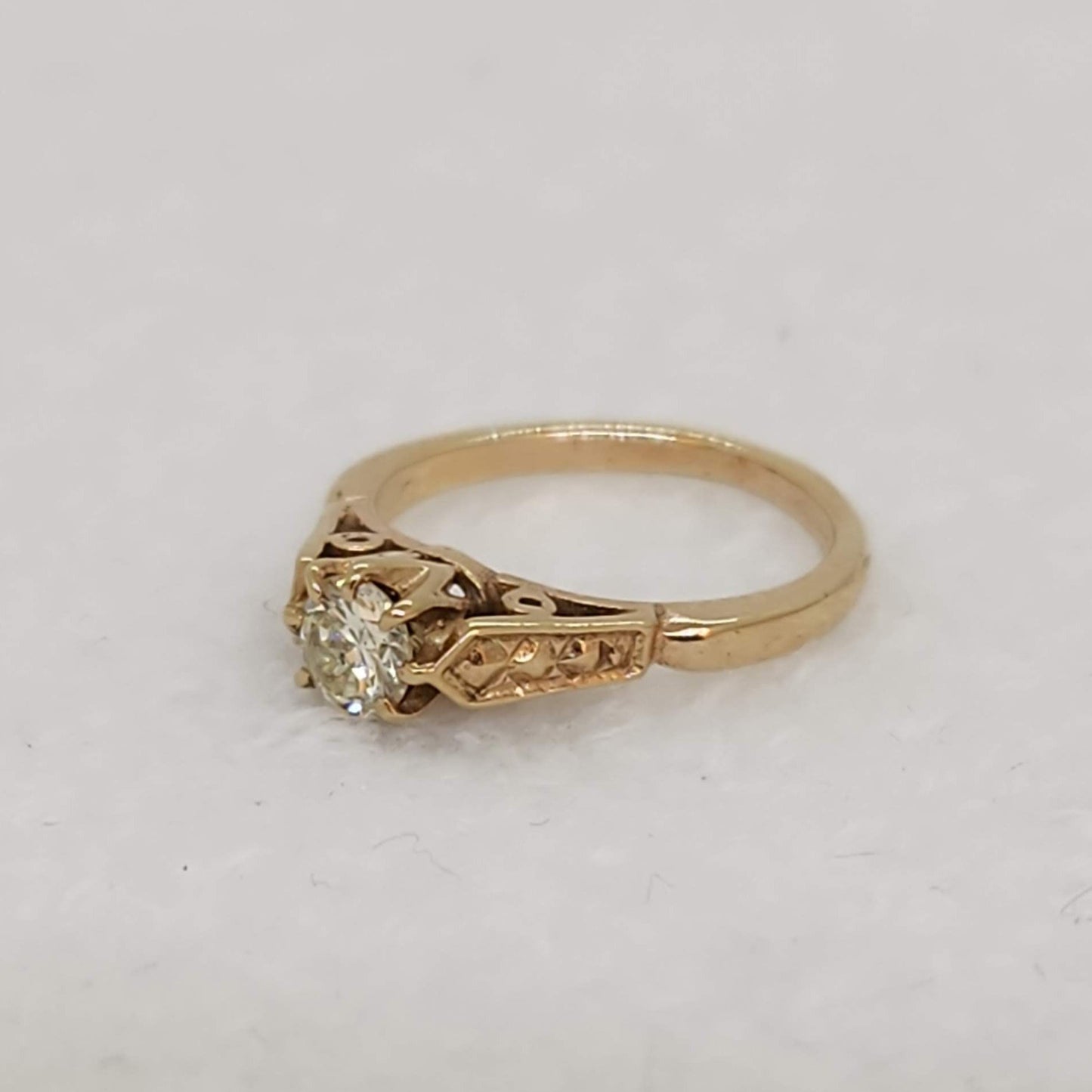 Gold Ring Charm with Diamond