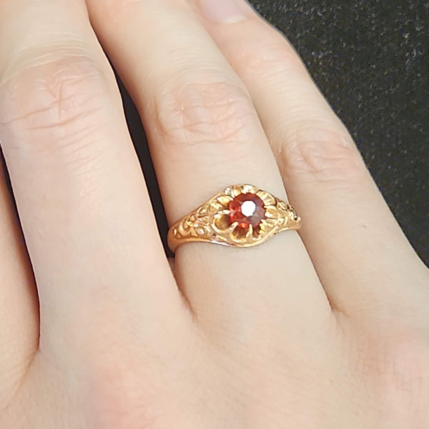 Garnet Rose Gold Ring