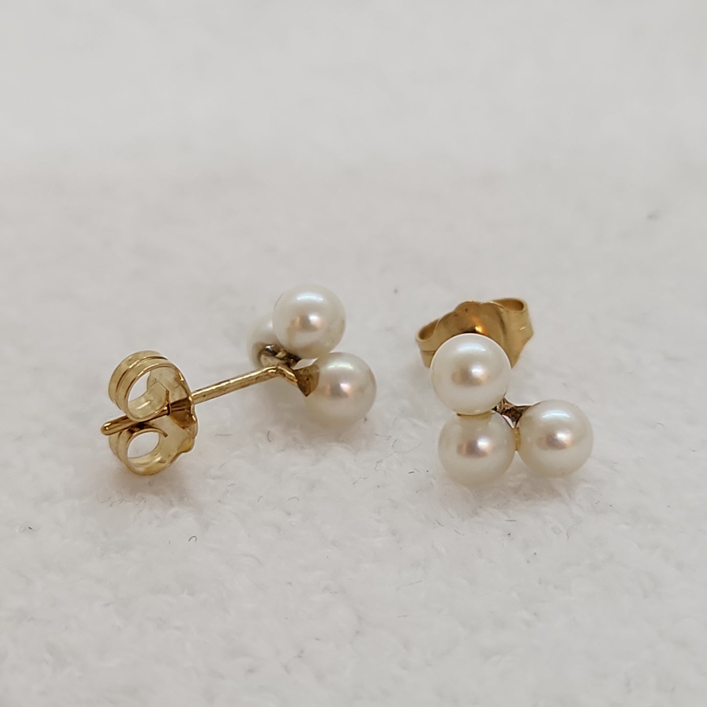 Tri Pearl Studs