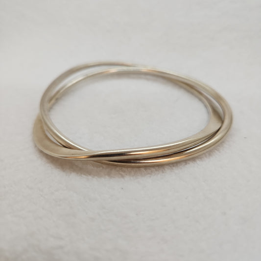 Sterling Silver Infinity Twist Bangle