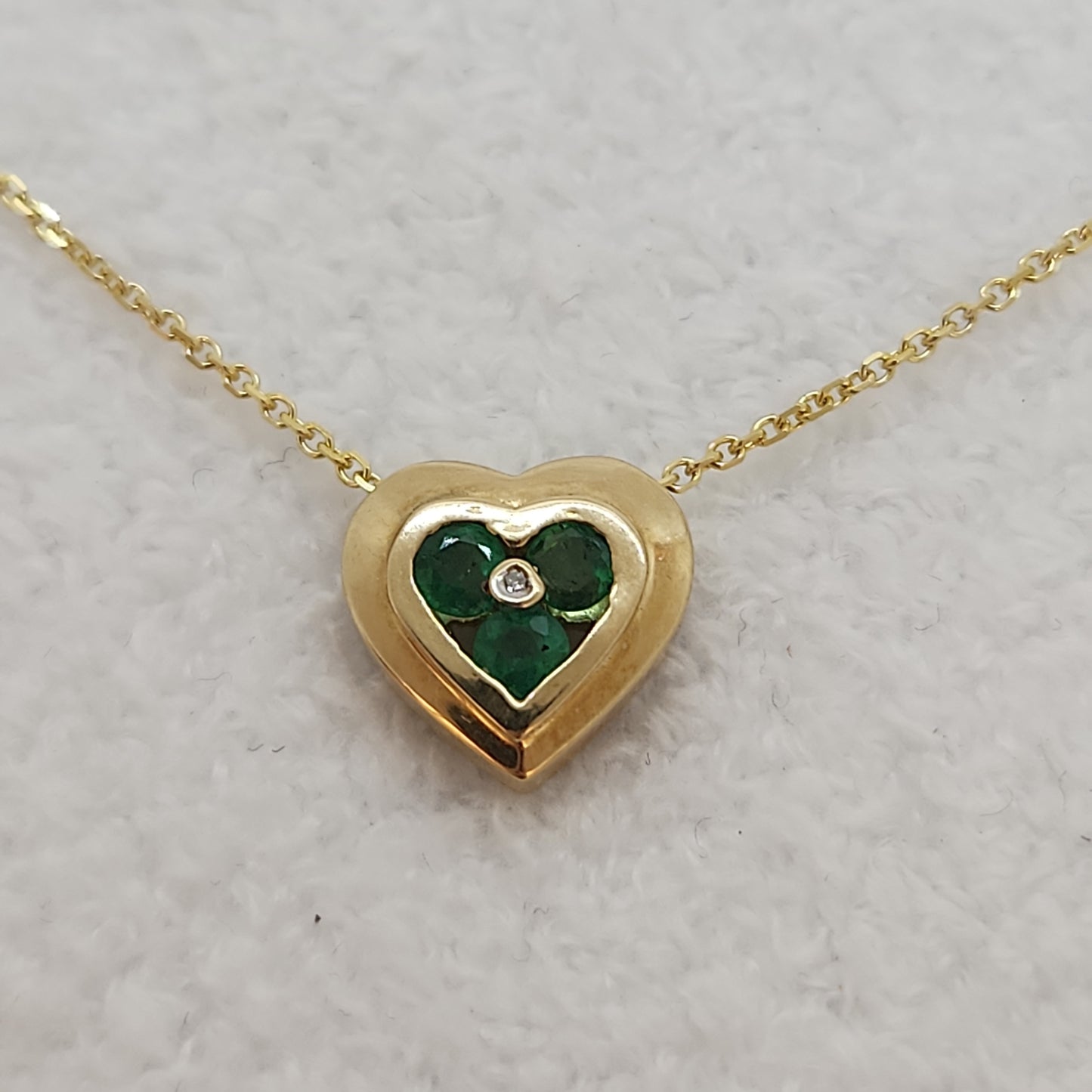 Emerald Heart with Chain