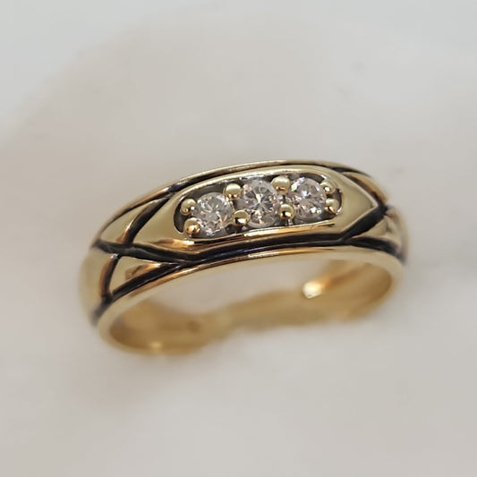 Masculine Tri Diamond Ring