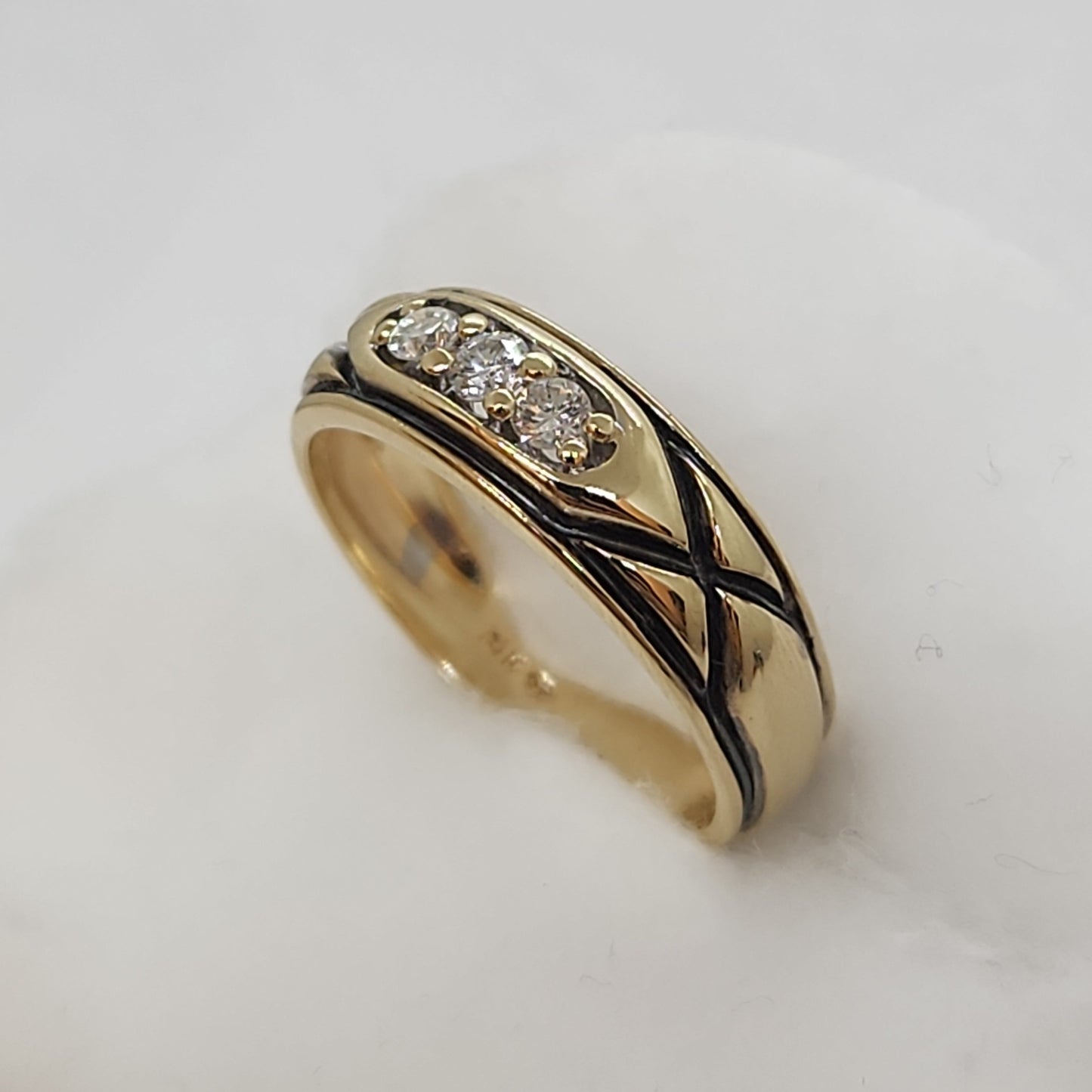 Masculine Tri Diamond Ring