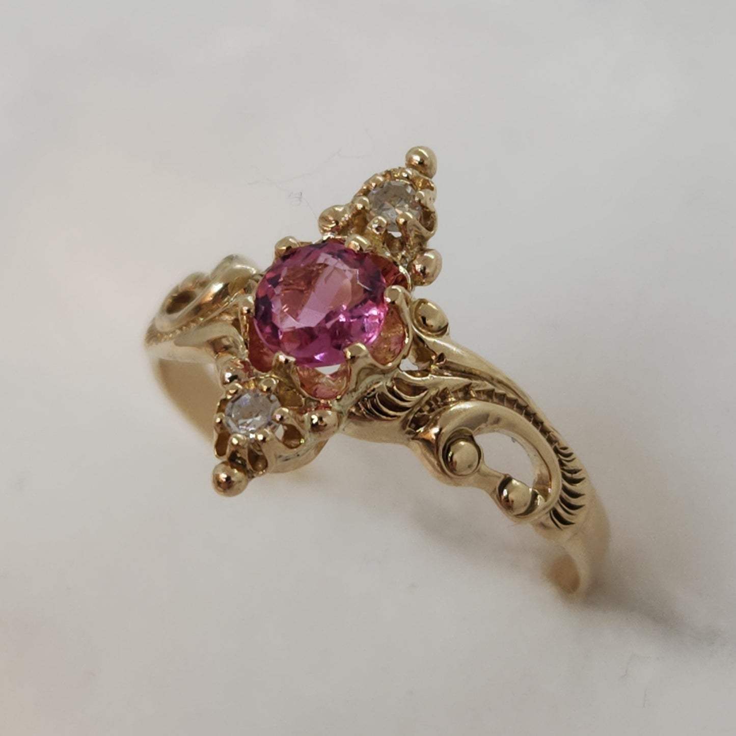 Pink Tourmaline and Diamonds