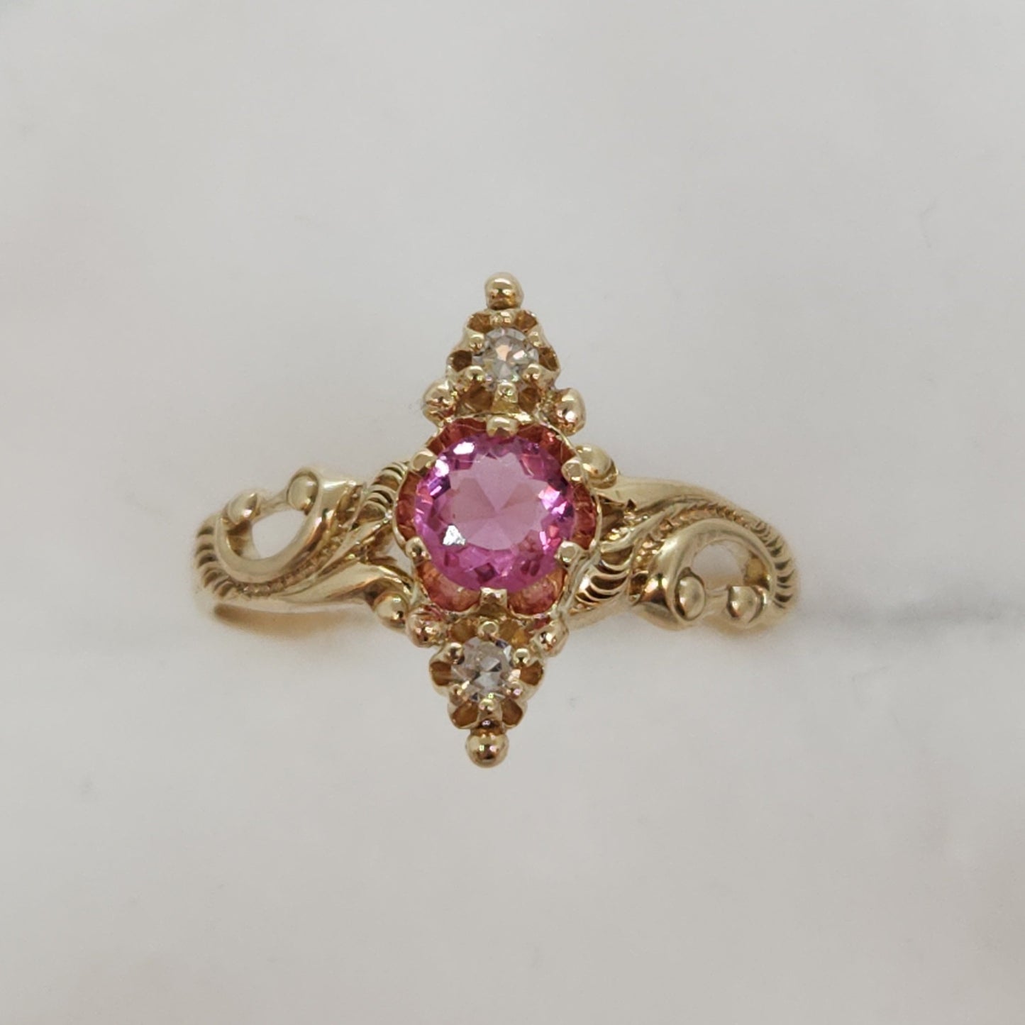 Pink Tourmaline and Diamonds