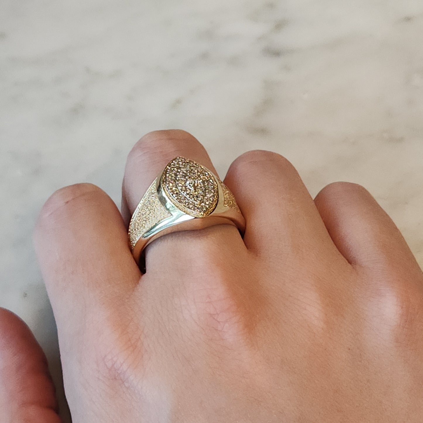 Unisex Diamond Marquise