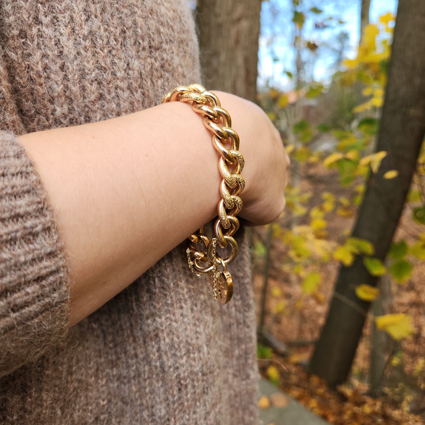 Day and Night with Heart Padlock Clasp