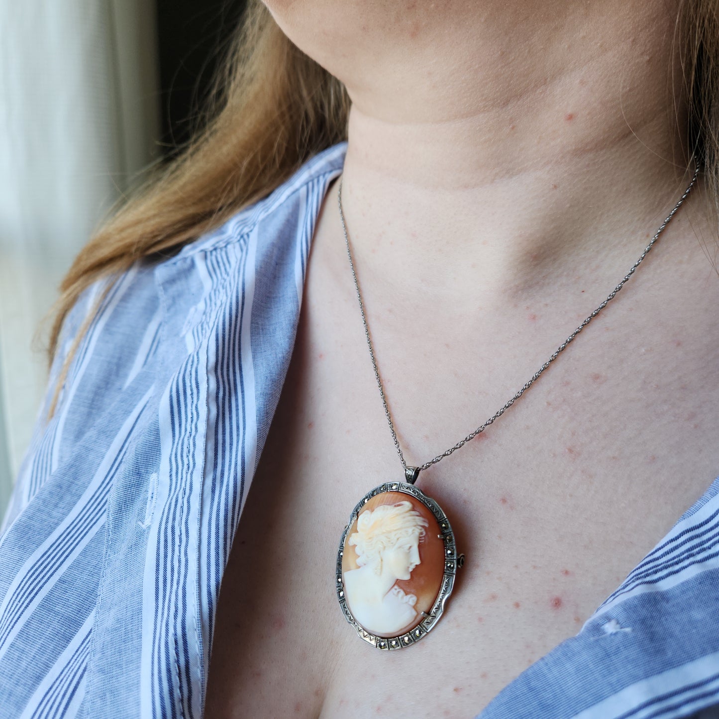 50's Cameo with Marquisites