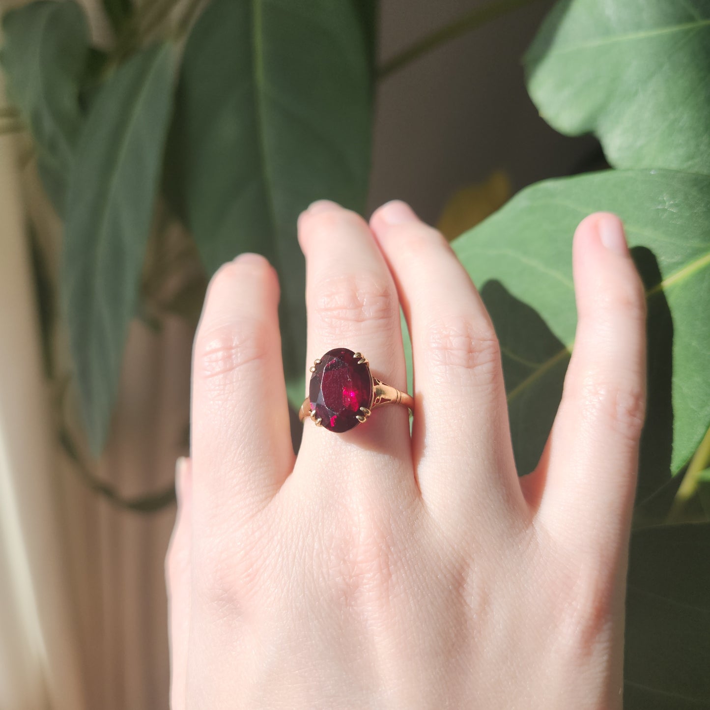 Imitation Garnet Ring