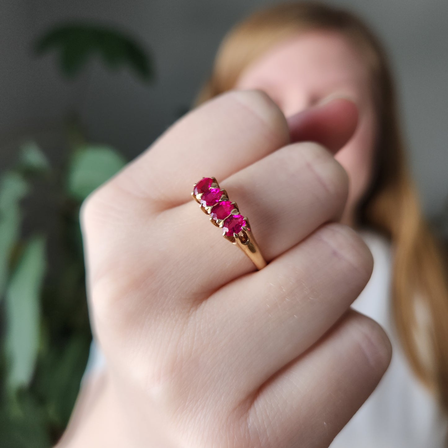 Four Across Ruby Ring