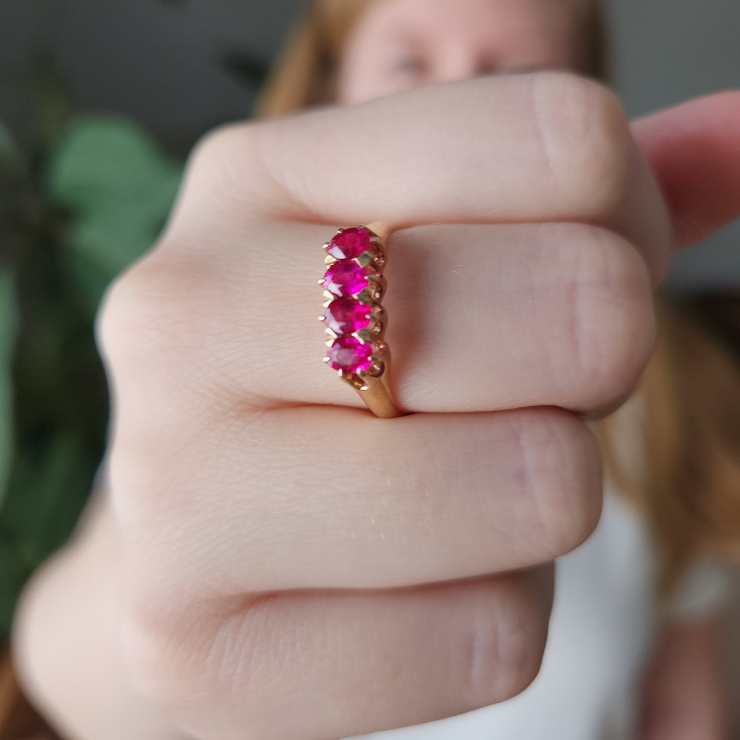 Four Across Ruby Ring
