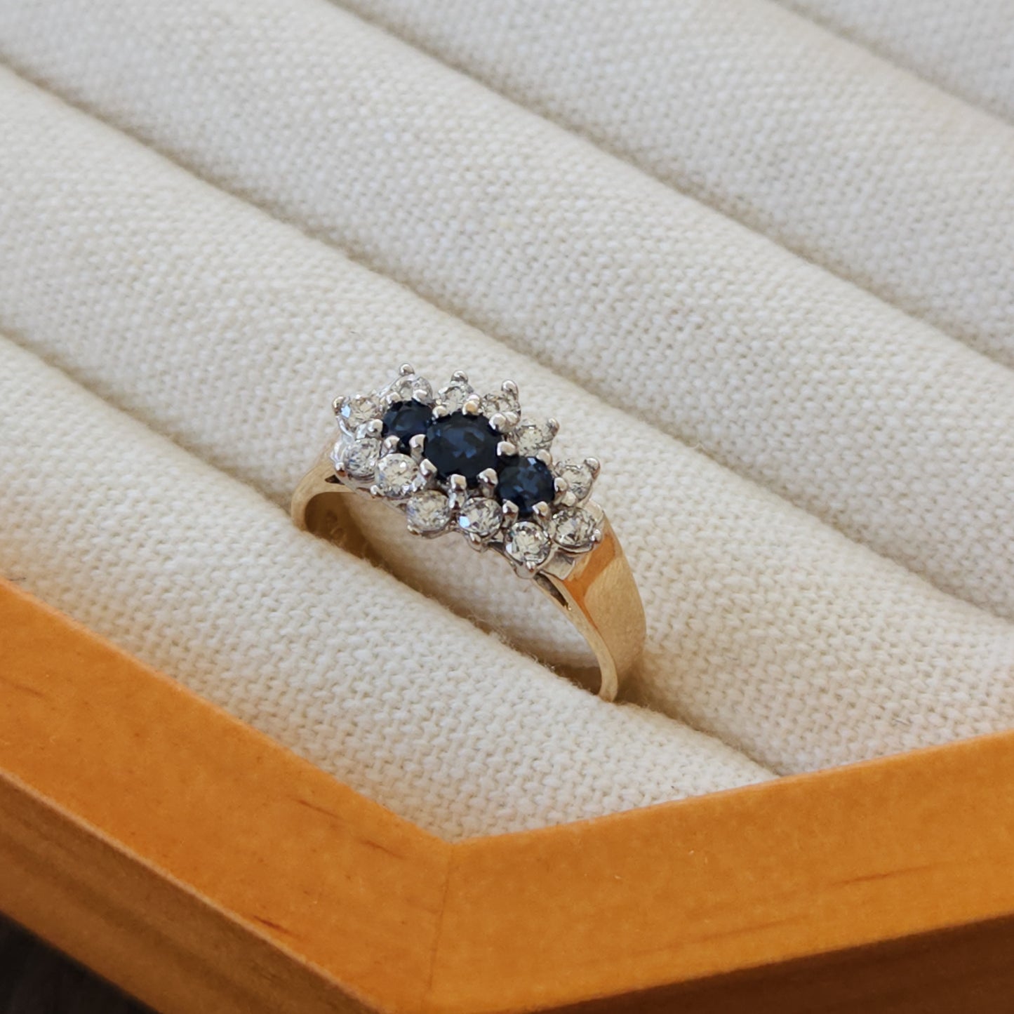 Sapphire and Cubic Zirconia Ring