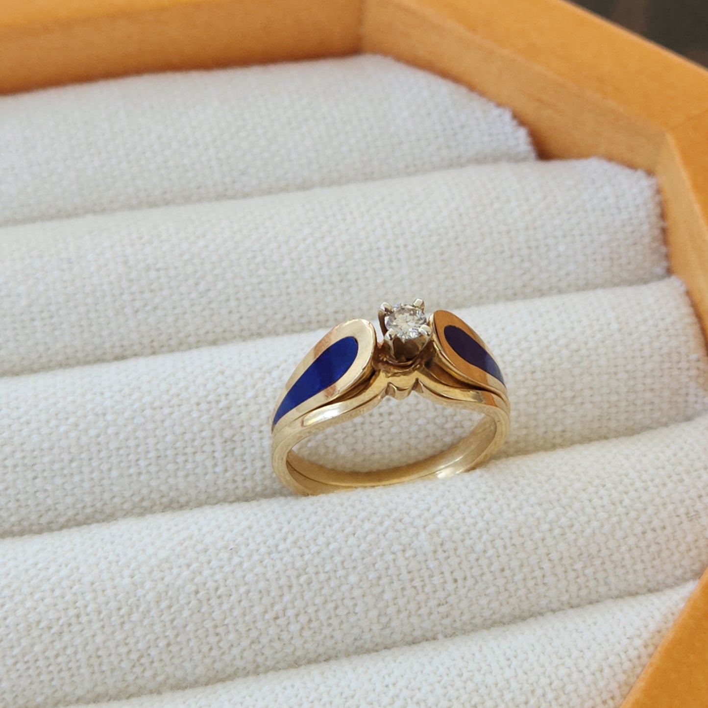 Diamond and Lapis Lazuli Ring