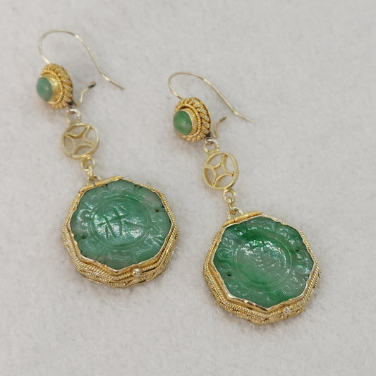 Apple Green Jadeite - Earrings