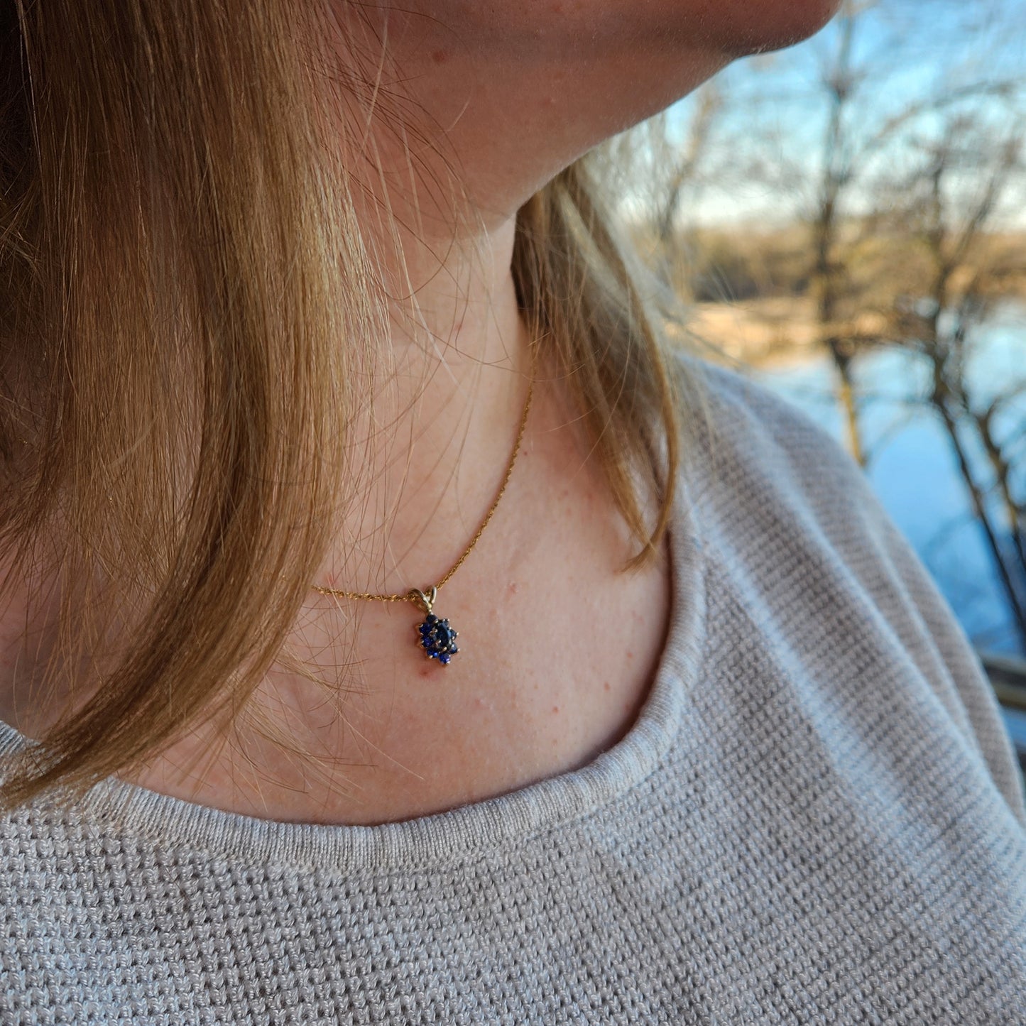 Sapphire Cluster Pendant
