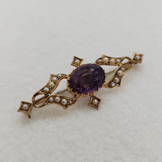 Amethyst Brooch