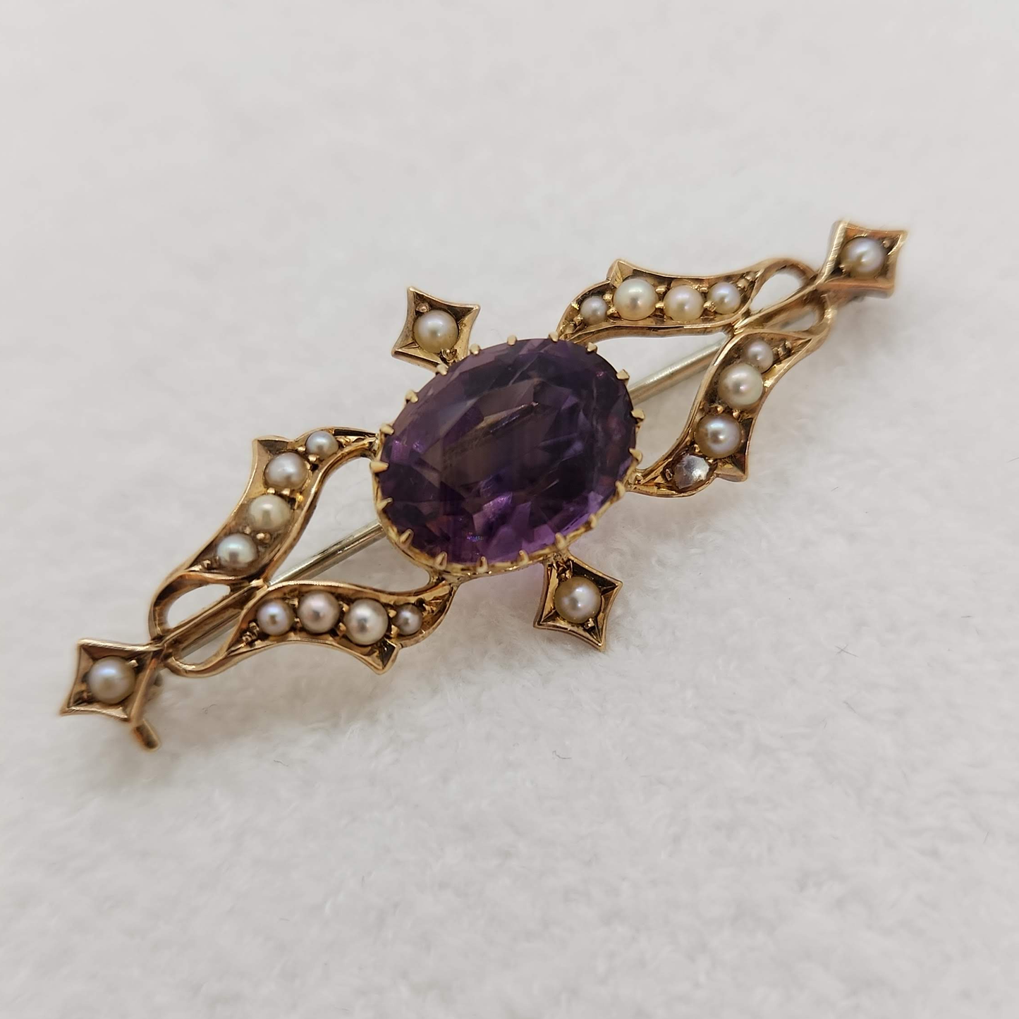 Amethyst Brooch