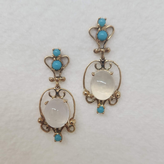 Bohemian Imitation Turquoise and Moonstone