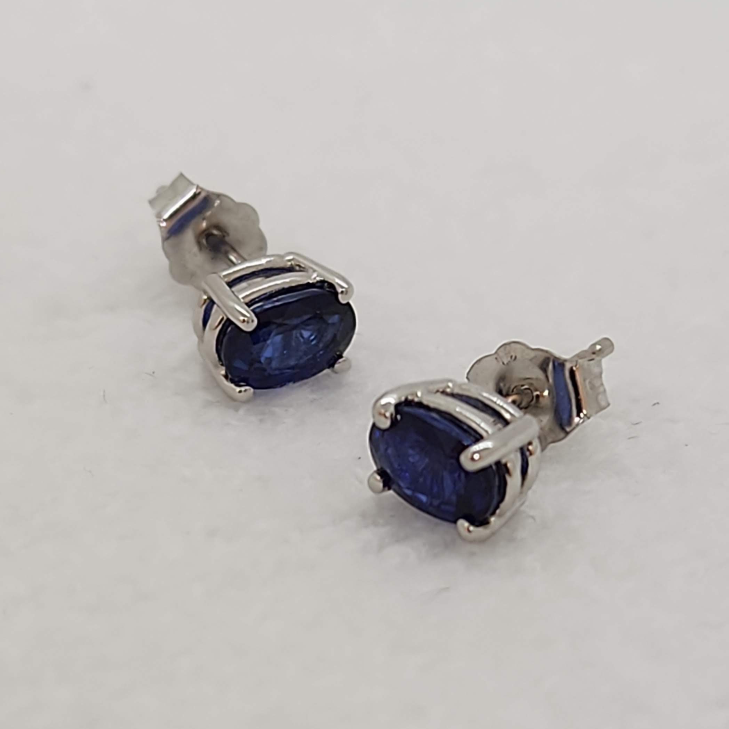 Deep Blue Sapphire Studs