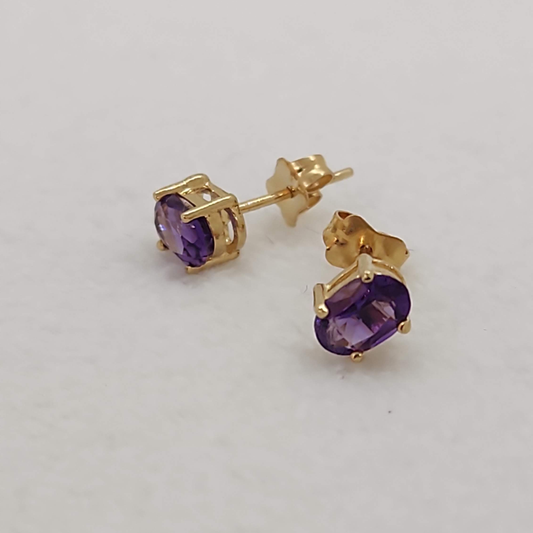Amethyst Stud Earrings