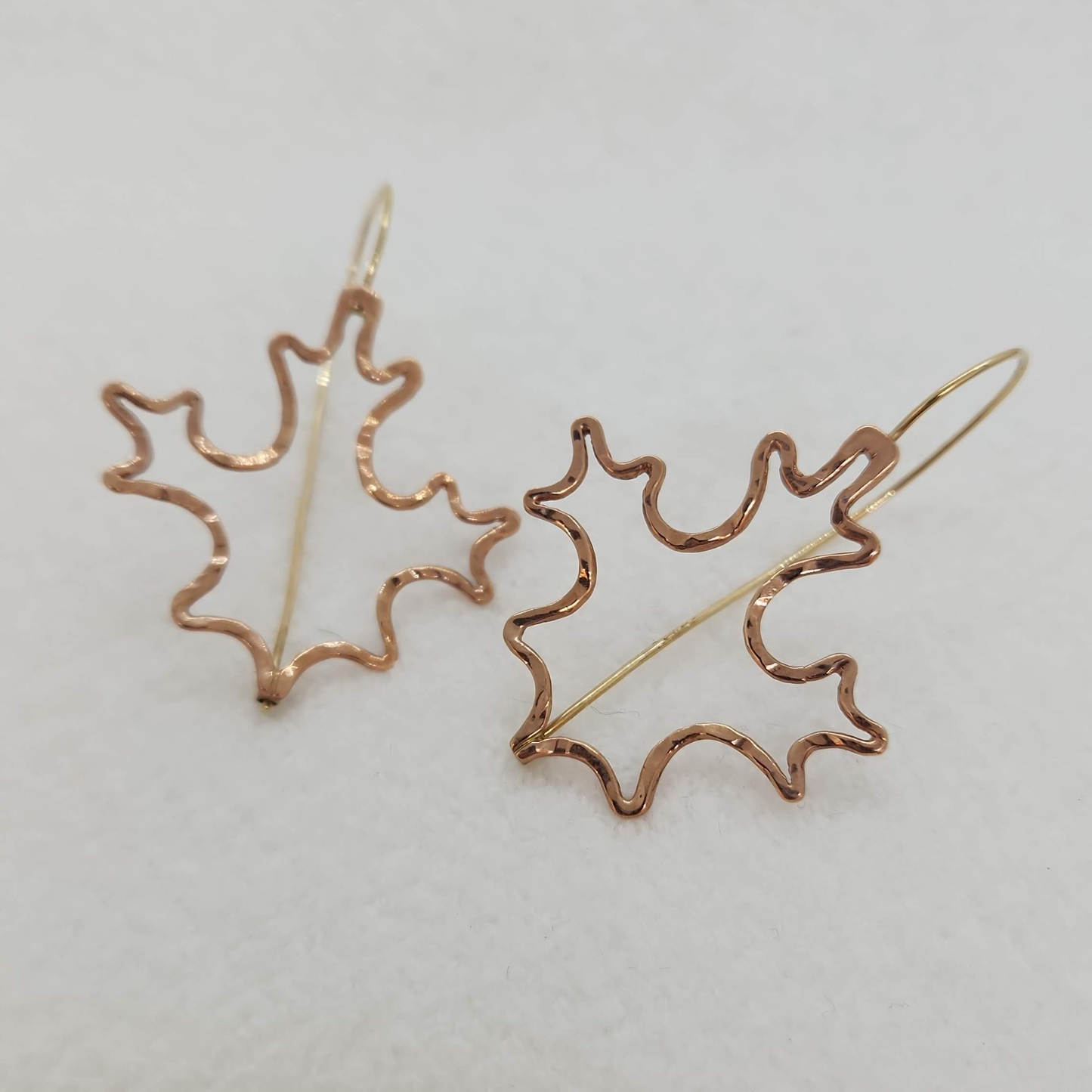 Rose Gold Maple Leaf Earrings