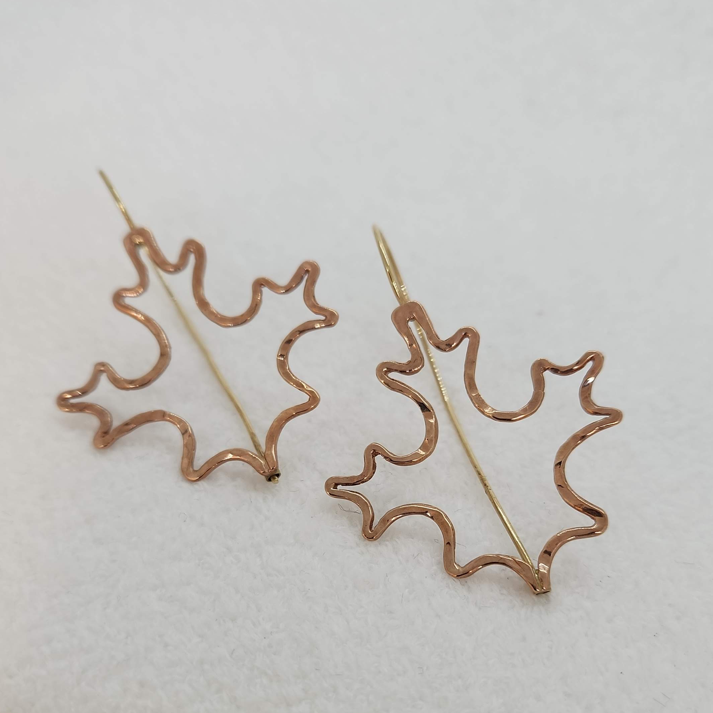 Rose Gold Maple Leaf Earrings
