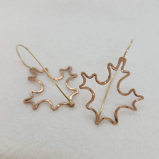 Rose Gold Maple Leaf Earrings