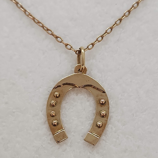 Horse shoe charm on 18" chain