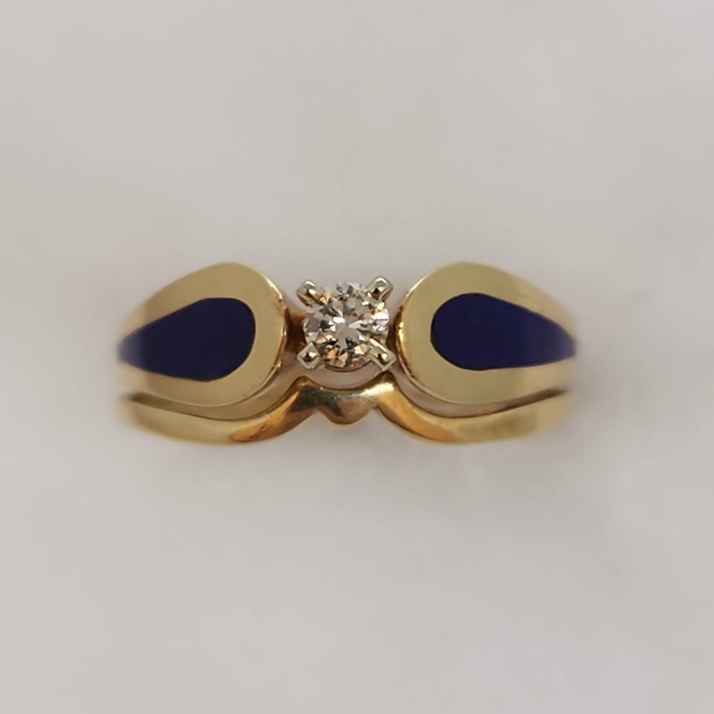 Diamond and Lapis Lazuli Ring