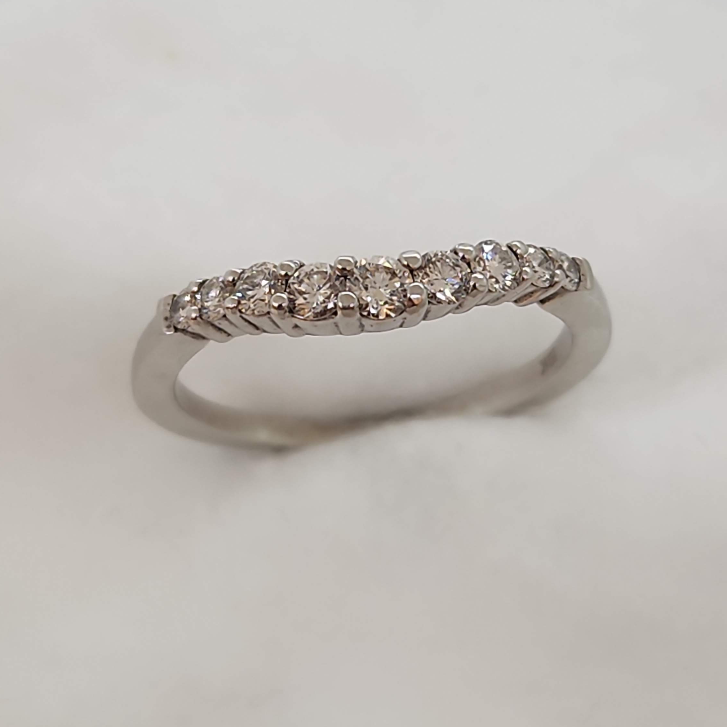 Diamond Curved Wedding Band