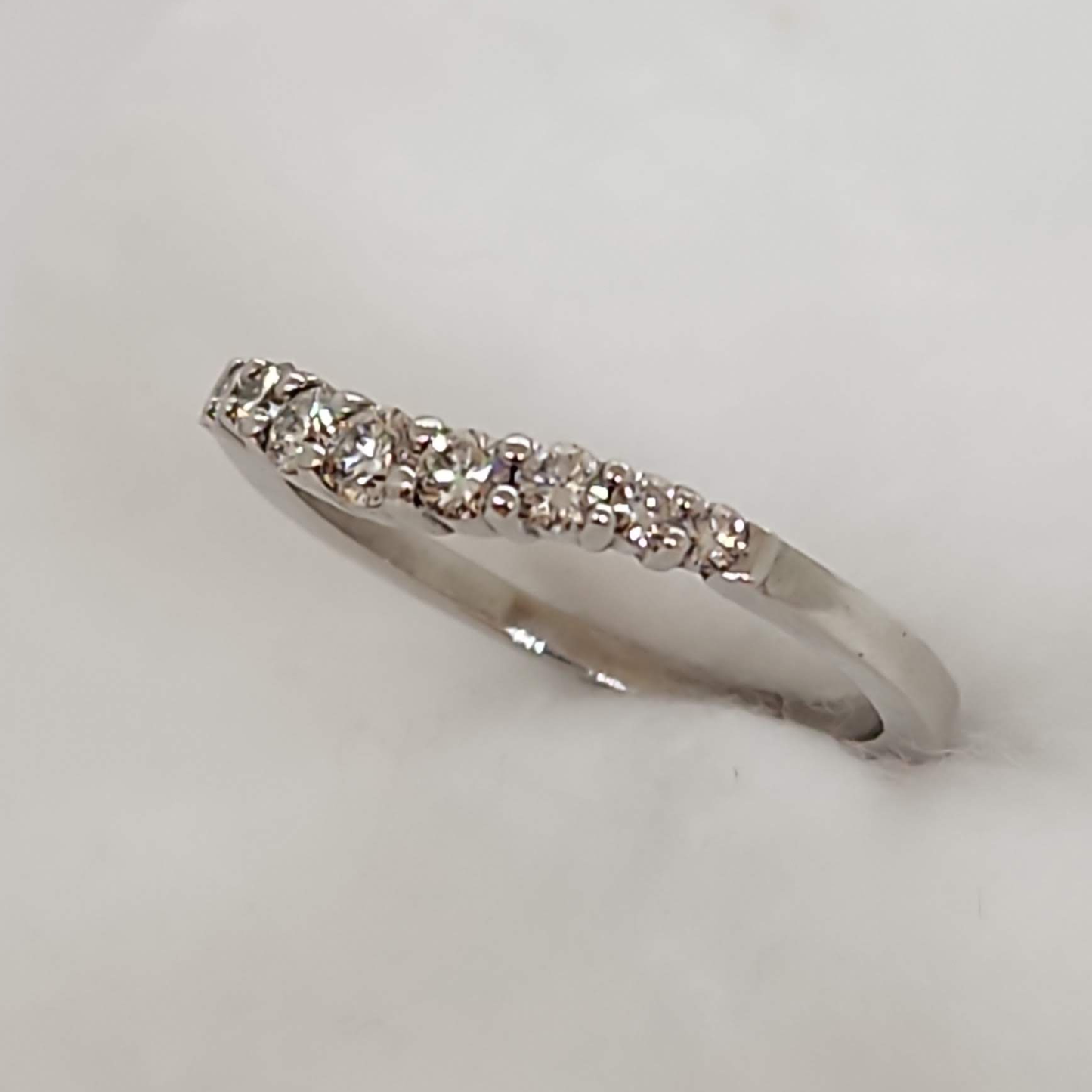 Diamond Curved Wedding Band