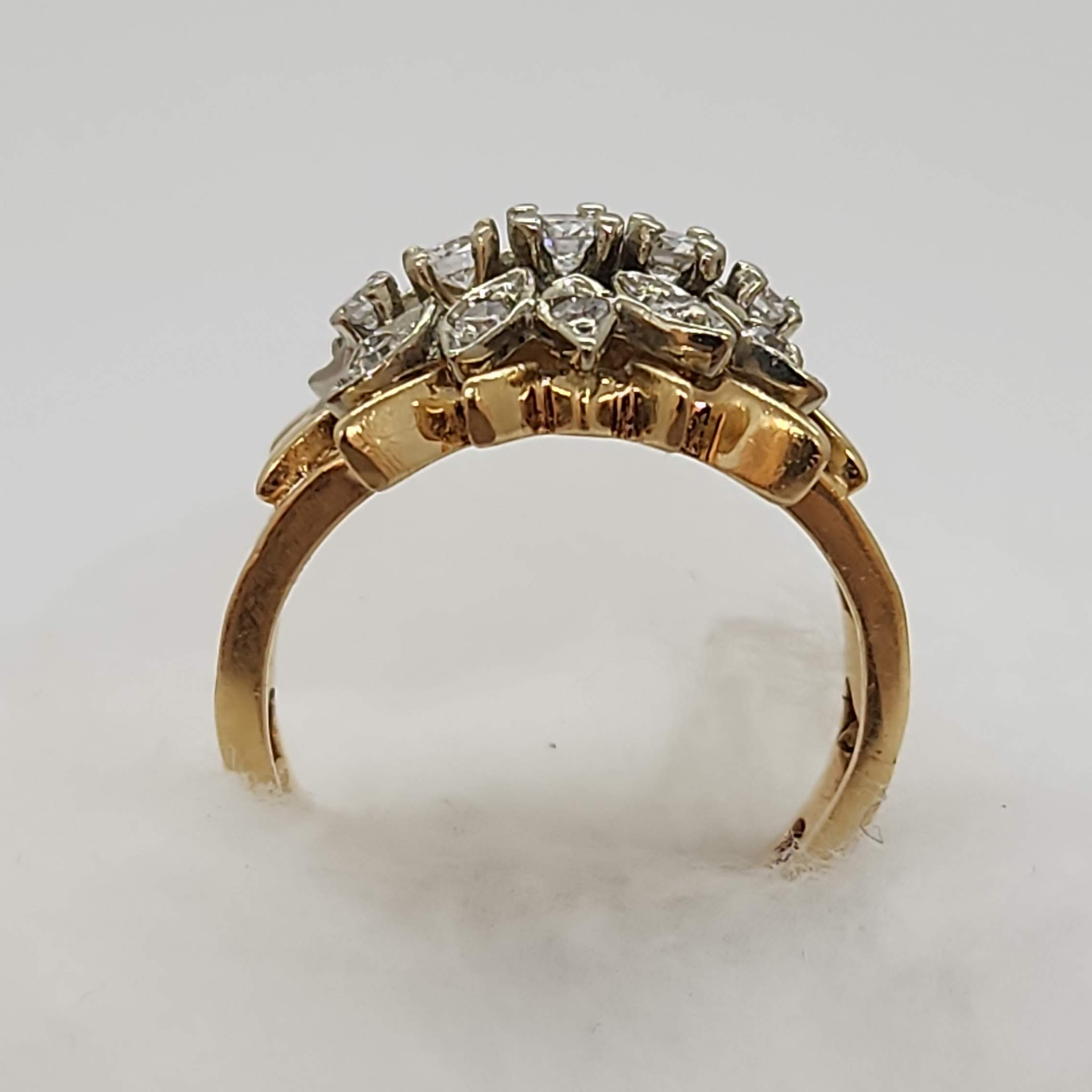 Floral Diamond Cluster Ring
