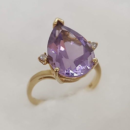Amethyst and Diamond Ring