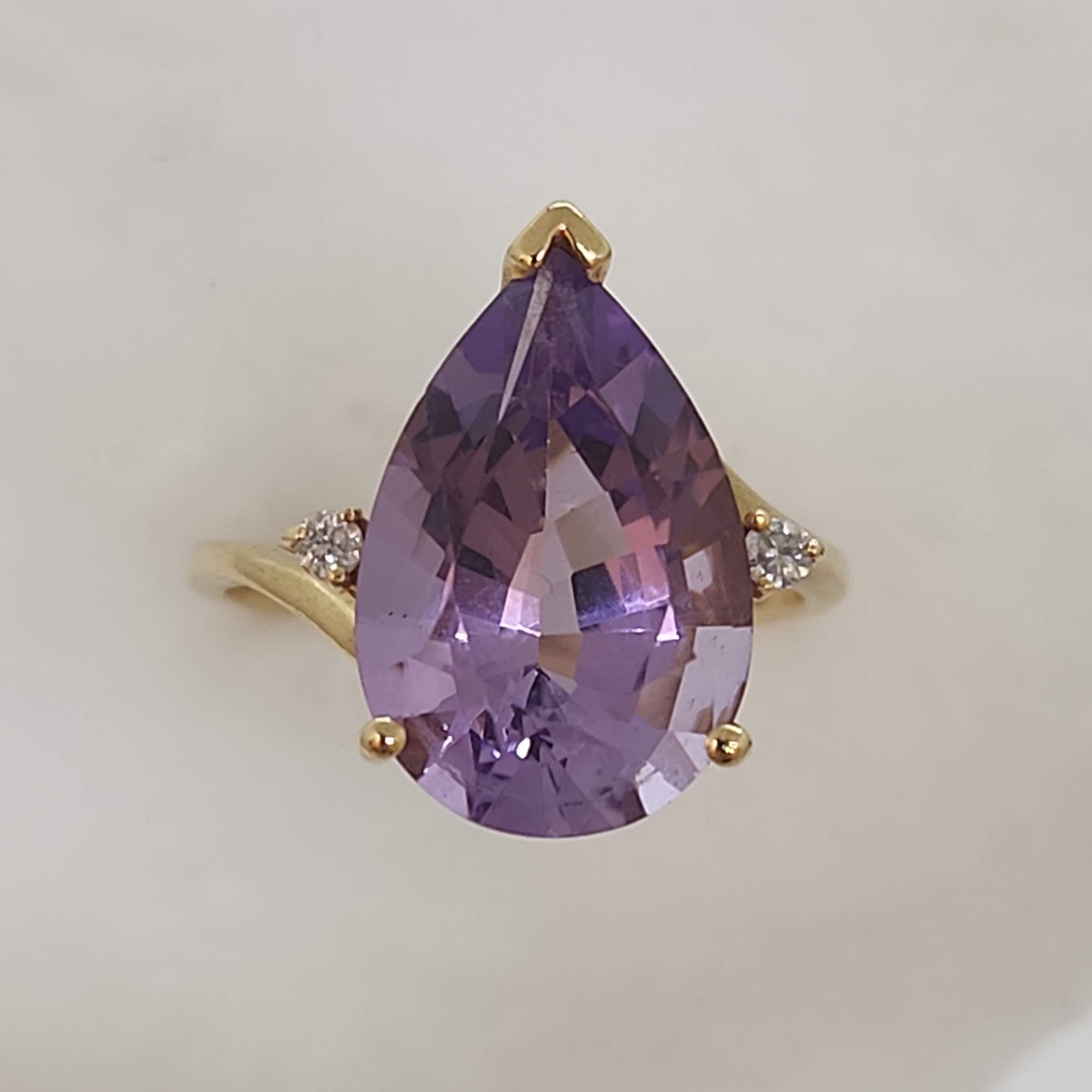 Amethyst and Diamond Ring