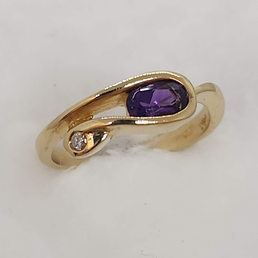 Amethyst and Diamond Ring