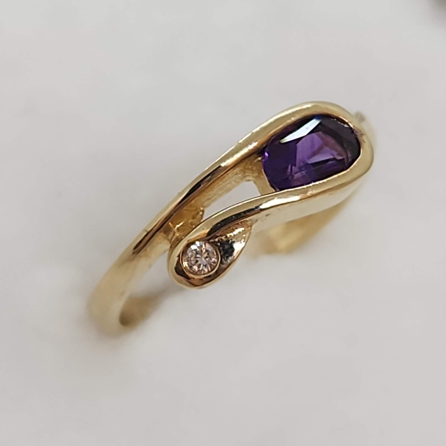 Amethyst and Diamond Ring