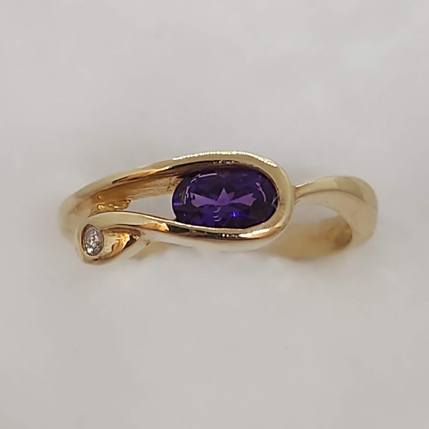 Amethyst and Diamond Ring