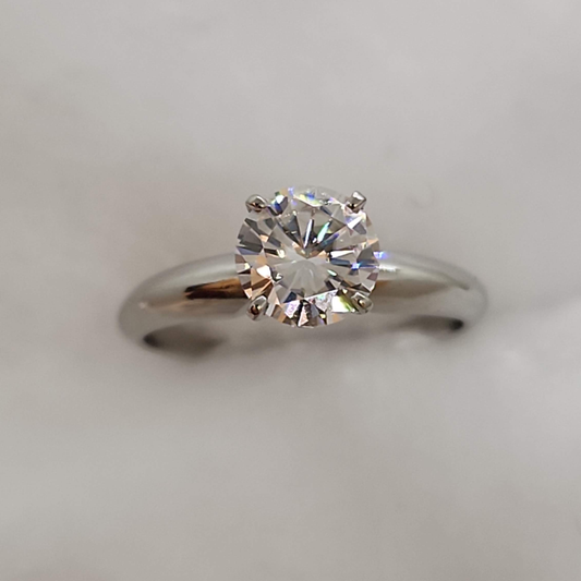 Moissanite Platinum Solitaire Ring
