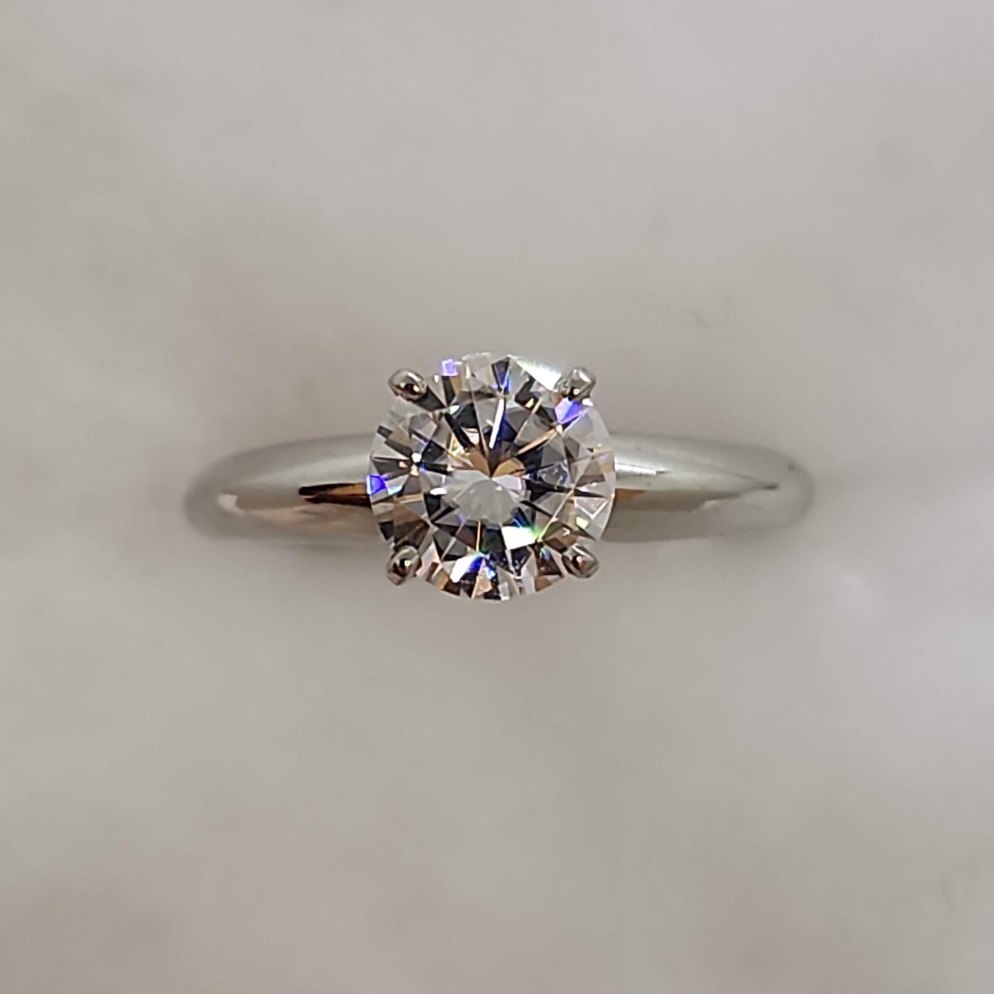 Moissanite Platinum Solitaire Ring