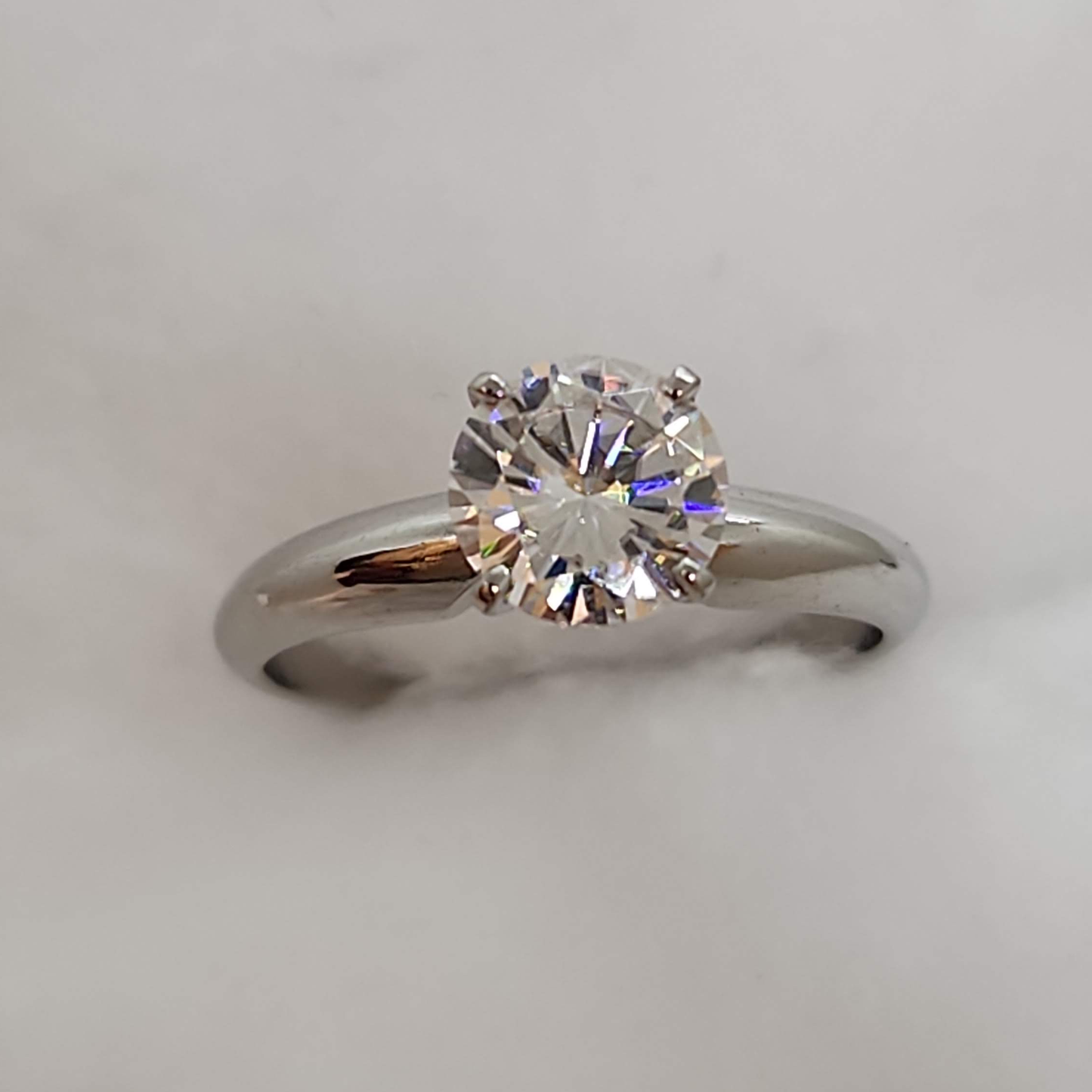 Moissanite Platinum Solitaire Ring