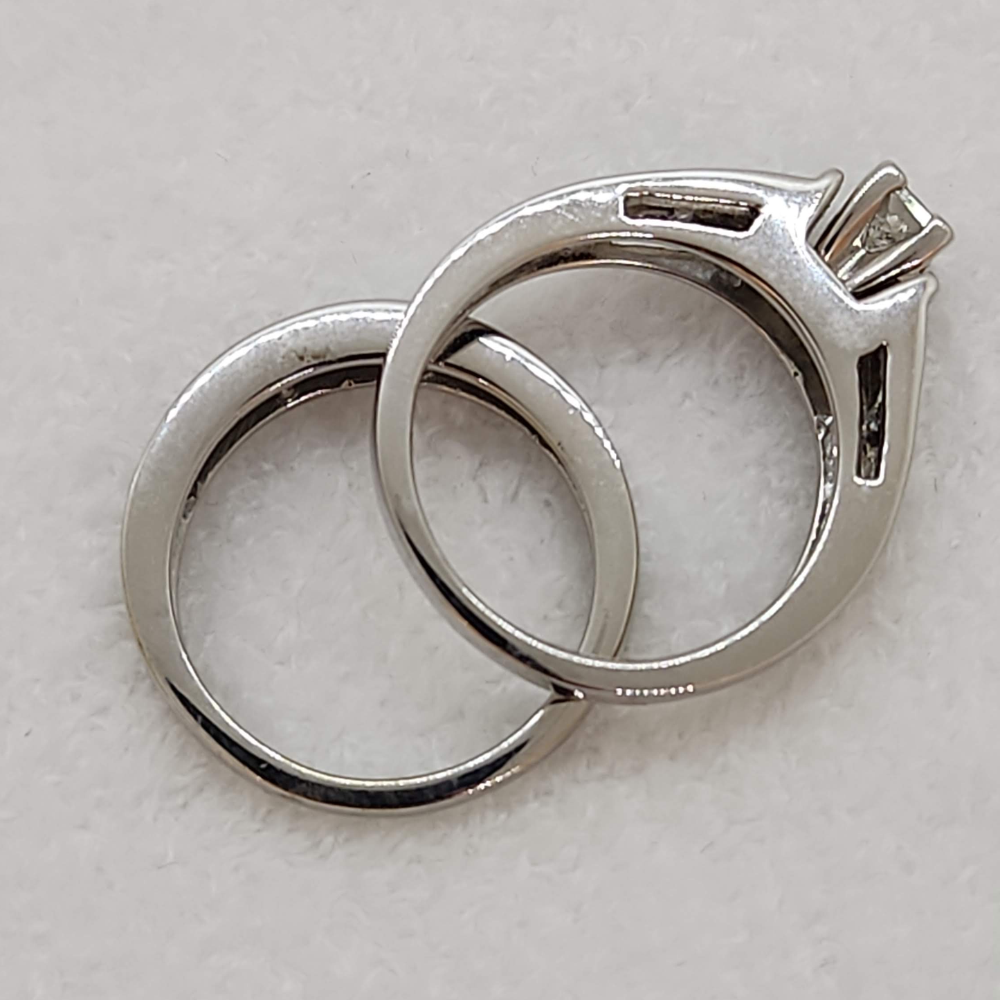 Princess Cut Natural Diamond Wedding Set
