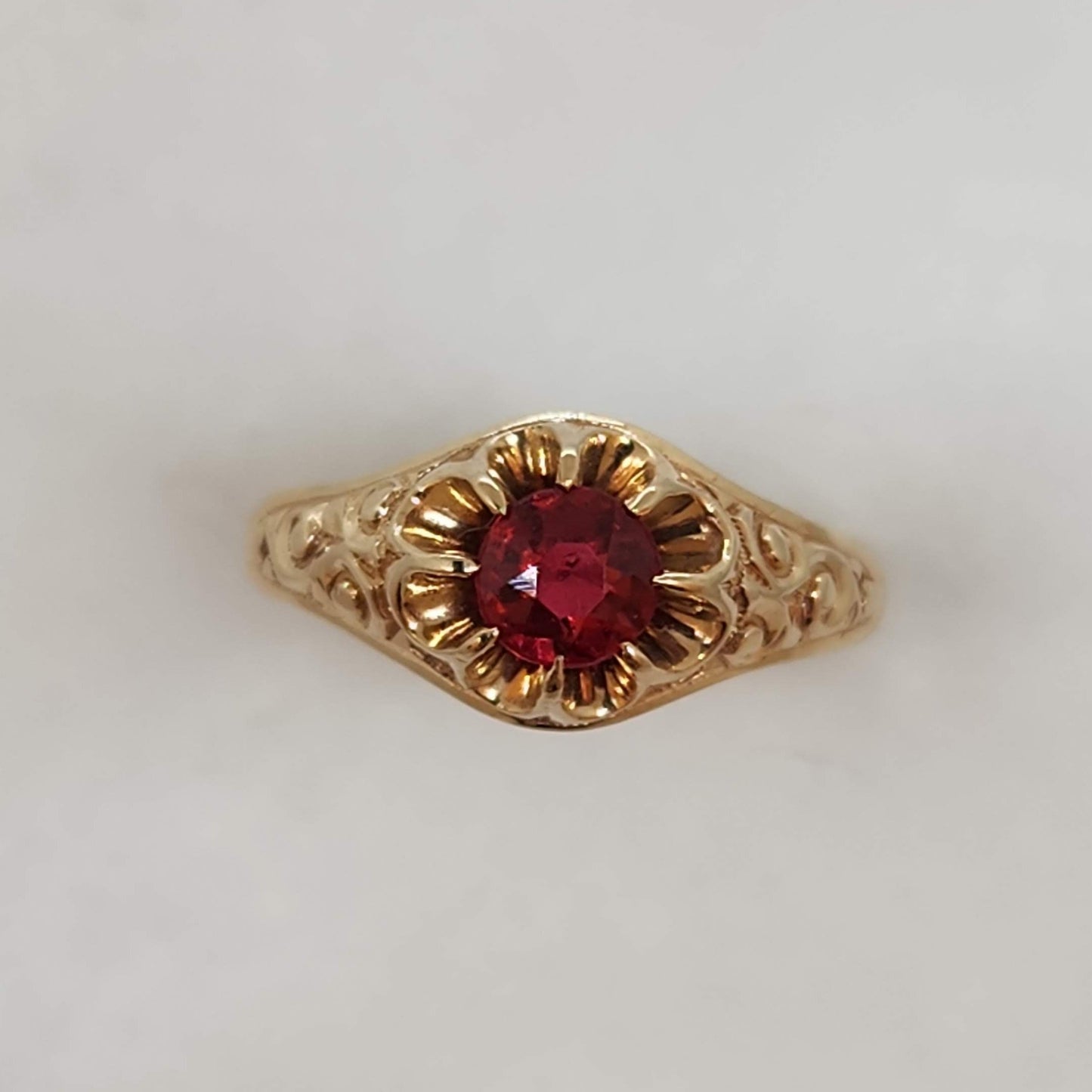 Garnet Rose Gold Ring