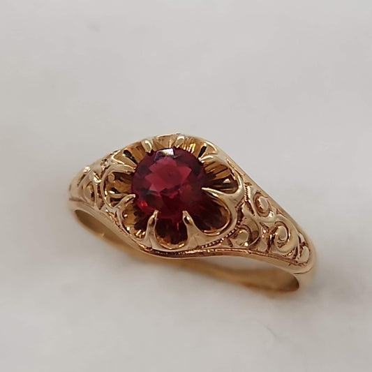 Garnet Rose Gold Ring