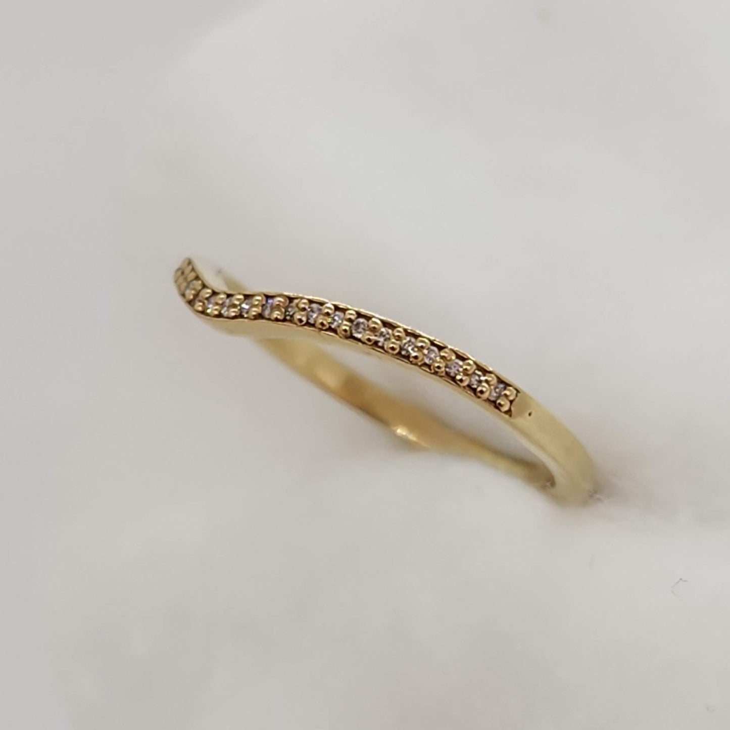 Diamond Curved Wedding Band