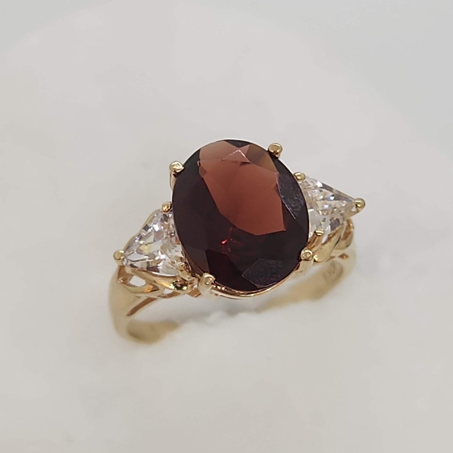 Imitation Garnet and Cubic Zirconia Ring